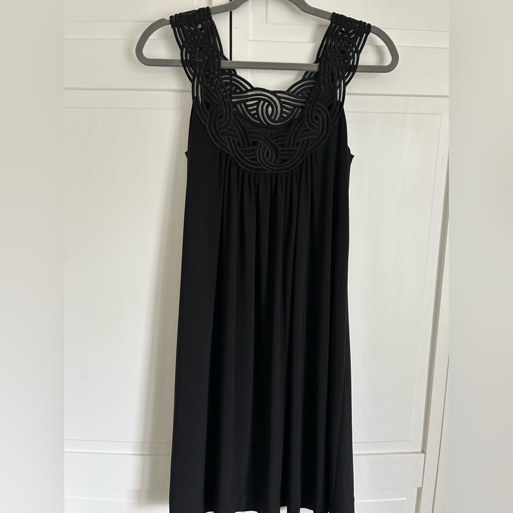 Eliza J New York sleeveless black midi dress, size 8.